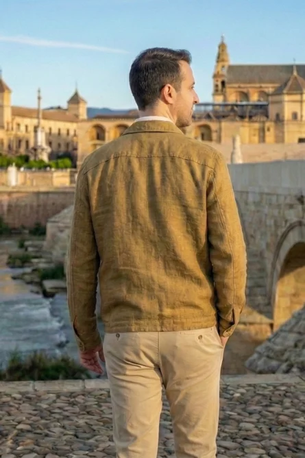 Chaqueta Lino Camel Ibiza - Imagen 2