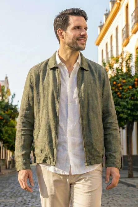 Chaqueta Lino Kaki Ibiza