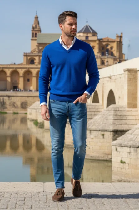 Jersey Cashmere Cuello Pico