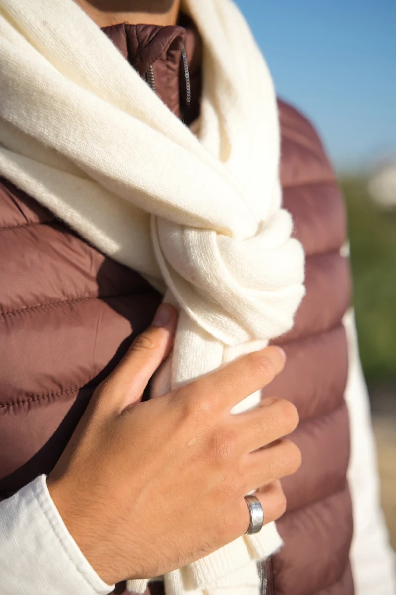 purolino-4 Bufanda Crema Lana y Cashmere