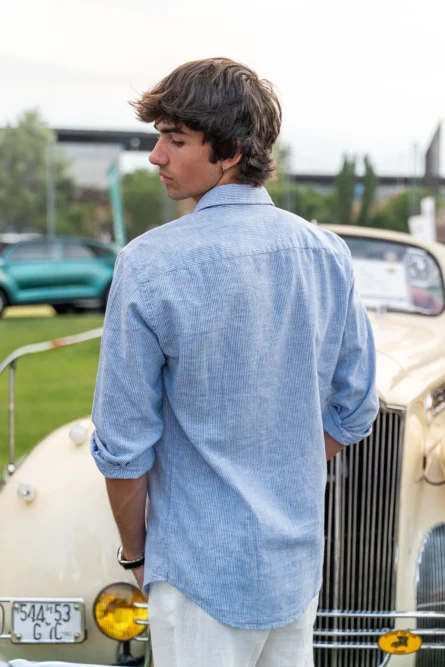 Camisa Puro Lino Algodón R2 Marino - Imagen 3